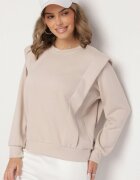 new collection Bluză Bej din Viscoză cu Linie de Umeri Evidențiată Alithra