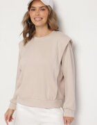 new collection Bluză Bej din Viscoză cu Linie de Umeri Evidențiată Alithra