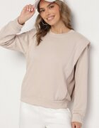 new collection Bluză Bej din Viscoză cu Linie de Umeri Evidențiată Alithra
