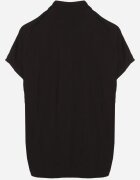 new collection Bluză Neagră oversize cu croială liliac din viscoză cu decolteu în V Davilisa