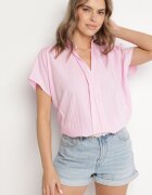 new collection Bluză roz tip liliac Oversize din Viscoză cu Decolteu în V Davilisa