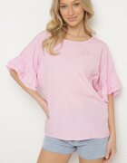 new collection Bluză rozalie cu viscoză tip liliac cu volane Davienna