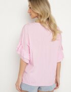 new collection Bluză rozalie cu viscoză tip liliac cu volane Davienna