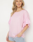 new collection Bluză rozalie cu viscoză tip liliac cu volane Davienna