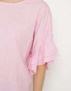 new collection Bluză rozalie cu viscoză tip liliac cu volane Davienna