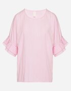 new collection Bluză rozalie cu viscoză tip liliac cu volane Davienna