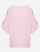 new collection Bluză rozalie cu viscoză tip liliac cu volane Davienna