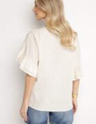 new collection Bluzka Bej din Vâscoză tip Liliac cu Volane Davienna