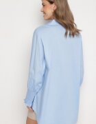 new collection Cămașă din Bumbac Albastră cu Mâneci Încrețite și Volane Tanandoria
