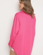 new collection Cămașă Fucsia de bumbac cu mâneci încrețite și volane Tanandoria