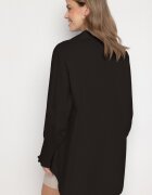 new collection Cămașă neagră din bumbac cu mâneci încrețite și volane Tanandoria
