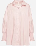 new collection Cămașă roz deschis de bumbac cu mâneci încrețite și volane Tanandoria