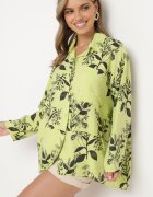 new collection Cămașă Verde din Viscoză cu Spate mai Lung Eframla