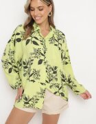 new collection Cămașă Verde din Viscoză cu Spate mai Lung Eframla