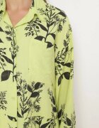 new collection Cămașă Verde din Viscoză cu Spate mai Lung Eframla