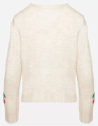 new collection Cardigan Bej cu Decolteu în V Decorat cu Model cu Cireșe Neliviel