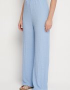 new collection Compleu Albastru Bluză fără mâneci Decorată cu broșe și Pantaloni largi Sadaniae