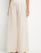 new collection Compleu Bej cu Pantaloni Largi și Cămașă cu Mâneci Bufante Stellise