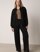 new collection Compleu de trening din bumbac Negru Bluză cu fermoar și Pantaloni Tevrisa