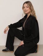 new collection Compleu de trening din bumbac Negru Bluză cu fermoar și Pantaloni Tevrisa
