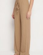 new collection Compleu maro Vestă cu decolteu în V și Pantaloni largi cu șnur Sadonelle