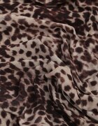 new collection Fustă din vâscoză din șifon cu imprimeu leopard și margine neregulată Pamenella Bej