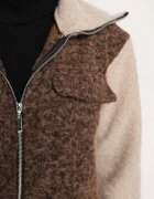 new collection Geacă de tranziție Maro din țesătură Boucle cu croi drept cu guler înalt Lilwanea