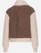 new collection Geacă de tranziție Maro din țesătură Boucle cu croi drept cu guler înalt Lilwanea