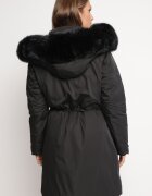 new collection Geacă dublă neagră până la genunchi cu șnur Tmayi