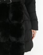new collection Geacă Neagră Matlasată cu blană Balmo