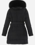 new collection Geacă Neagră Matlasată cu blană Balmo