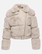 new collection Jachetă Bej de blană cu curea decorativă Sirunis
