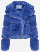 new collection Jachetă de blană bleumarin cu curea decorativă Sirunis