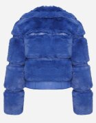 new collection Jachetă de blană bleumarin cu curea decorativă Sirunis