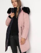 new collection Jachetă roz reversibilă până la genunchi cu șnur Tmayi