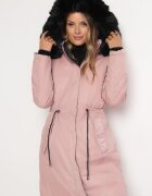 new collection Jachetă roz reversibilă până la genunchi cu șnur Tmayi