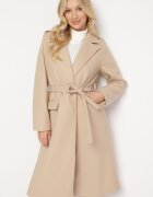 new collection Palton Bej deschis Lung Cămbrat cu Cordon Seraphette
