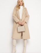 new collection Palton Bej deschis Lung Cămbrat cu Cordon Seraphette
