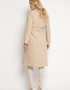 new collection Palton Bej deschis Lung Cămbrat cu Cordon Seraphette