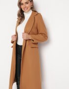 new collection Palton Bej închis Lung Cambrat cu Cordon Seraphette