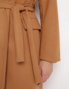 new collection Palton Bej închis Lung Cambrat cu Cordon Seraphette