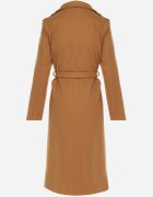 new collection Palton Bej închis Lung Cambrat cu Cordon Seraphette