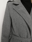 new collection Palton Gri închis Lung Cambrat cu cordon legat Seraphette