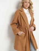 new collection Palton Maro cu croială de halat cu încrețituri în talie și cordon legat Sartissa