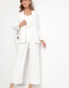 new collection Pantaloni de costum albi cu talie înaltă Vivisora