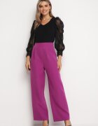 new collection Pantaloni Elegante Violet cu Croială Largă Kahinuni