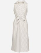 new collection Rochie Albă cu croi de cămașă Fără mâneci cu cordon legat Liriora