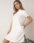 new collection Rochie Albă Trapezoidală Mini cu Buzunare Hreona