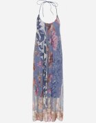 new collection Rochie albastră din plasă cu viscoză cu imprimeu floral Izaleira