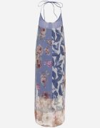 new collection Rochie albastră din plasă cu viscoză cu imprimeu floral Izaleira